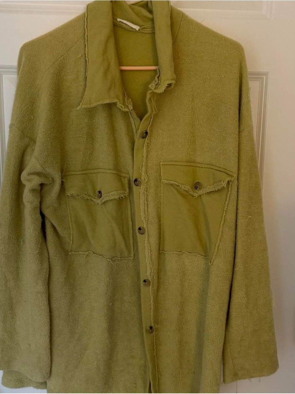 BUCKETLIST Olive Green Lightweight Button-Up Shirt Jacket